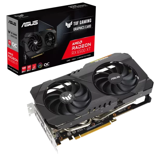 ASUS TUF Gaming Radeon™ RX 6500 XT OC Edition 4GB GDDR6 is a supreme stalwart of cooling and durability